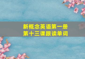 新概念英语第一册第十三课跟读单词