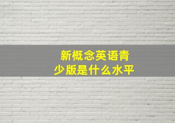 新概念英语青少版是什么水平