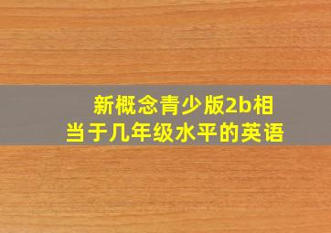 新概念青少版2b相当于几年级水平的英语