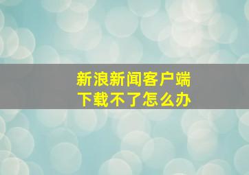 新浪新闻客户端下载不了怎么办