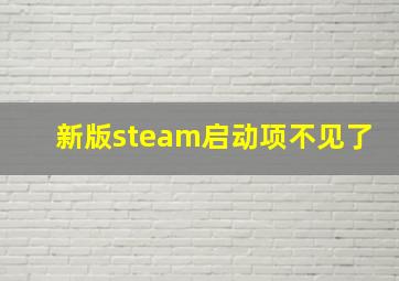 新版steam启动项不见了