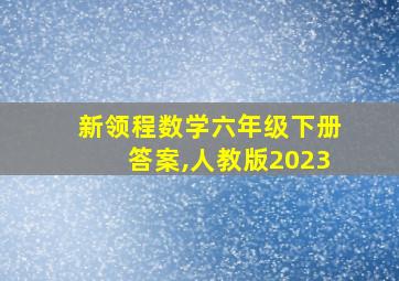 新领程数学六年级下册答案,人教版2023