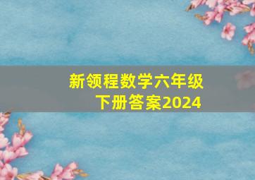 新领程数学六年级下册答案2024