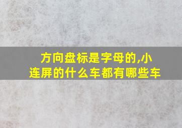 方向盘标是字母的,小连屏的什么车都有哪些车