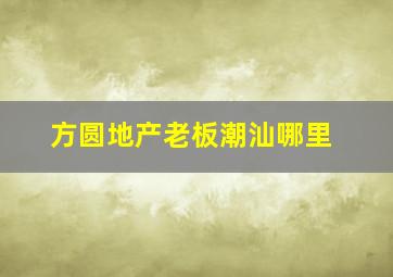 方圆地产老板潮汕哪里