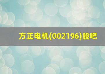 方正电机(002196)股吧