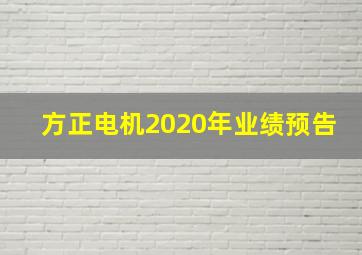 方正电机2020年业绩预告