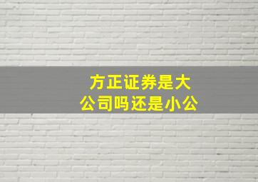 方正证券是大公司吗还是小公