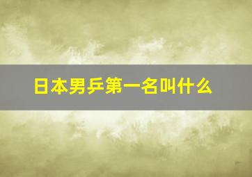 日本男乒第一名叫什么