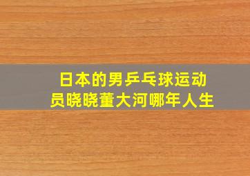 日本的男乒乓球运动员晓晓董大河哪年人生