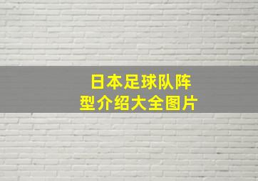 日本足球队阵型介绍大全图片