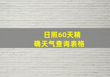 日照60天精确天气查询表格