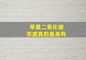 早晨二氧化碳浓度真的最高吗