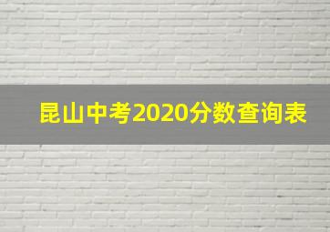 昆山中考2020分数查询表