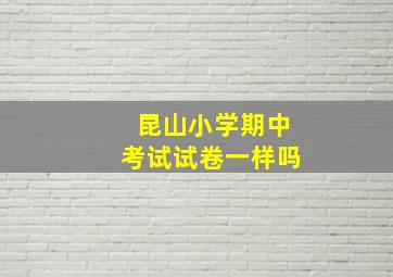 昆山小学期中考试试卷一样吗