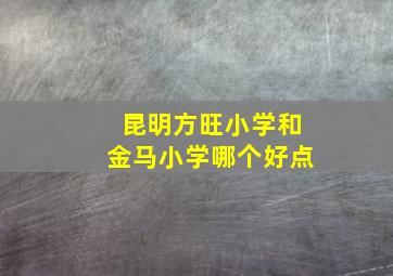 昆明方旺小学和金马小学哪个好点