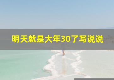 明天就是大年30了写说说