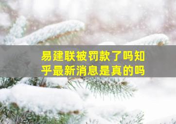 易建联被罚款了吗知乎最新消息是真的吗