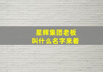 星辉集团老板叫什么名字来着