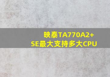 映泰TA770A2+SE最大支持多大CPU