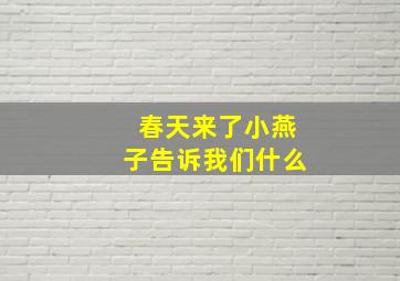 春天来了小燕子告诉我们什么