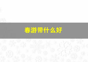 春游带什么好