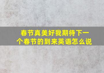 春节真美好我期待下一个春节的到来英语怎么说