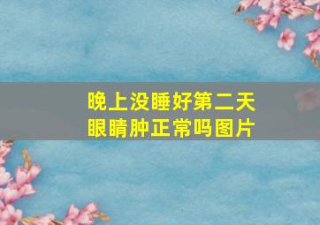 晚上没睡好第二天眼睛肿正常吗图片