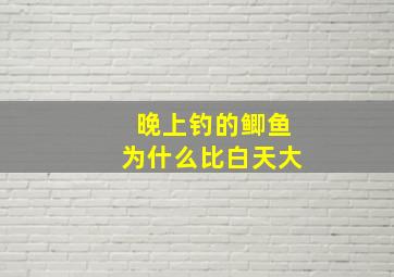 晚上钓的鲫鱼为什么比白天大