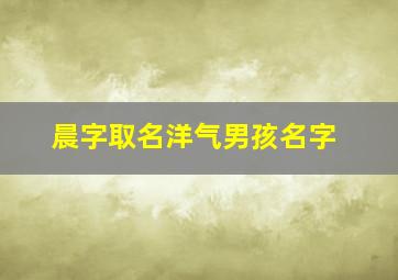 晨字取名洋气男孩名字