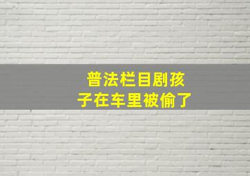 普法栏目剧孩子在车里被偷了