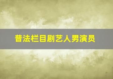 普法栏目剧艺人男演员