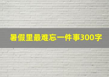 暑假里最难忘一件事300字