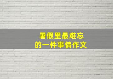 暑假里最难忘的一件事情作文