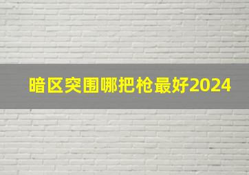 暗区突围哪把枪最好2024