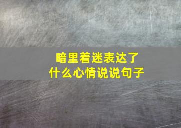 暗里着迷表达了什么心情说说句子