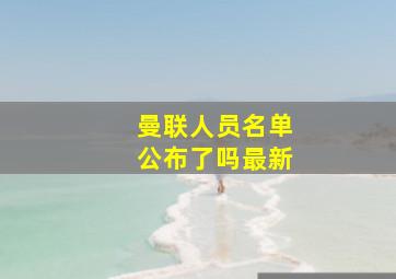 曼联人员名单公布了吗最新