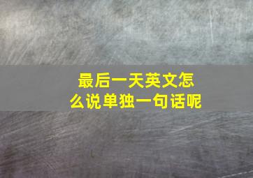 最后一天英文怎么说单独一句话呢