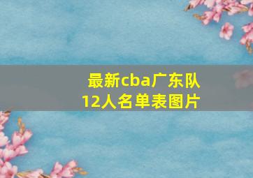 最新cba广东队12人名单表图片