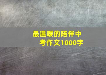 最温暖的陪伴中考作文1000字