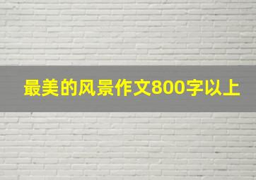 最美的风景作文800字以上