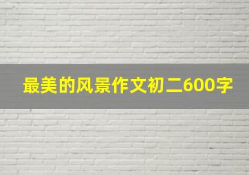 最美的风景作文初二600字