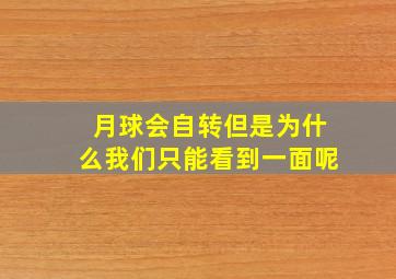 月球会自转但是为什么我们只能看到一面呢