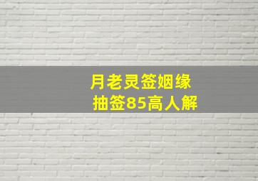 月老灵签姻缘抽签85高人解