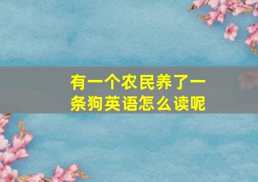 有一个农民养了一条狗英语怎么读呢