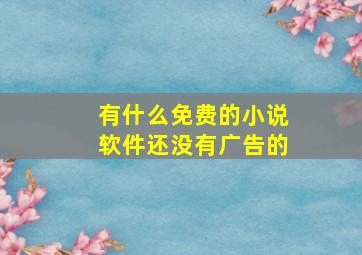 有什么免费的小说软件还没有广告的