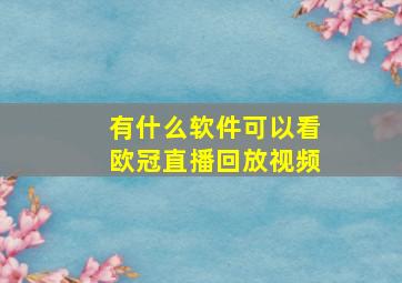 有什么软件可以看欧冠直播回放视频