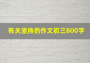 有关坚持的作文初三800字