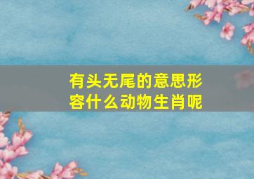 有头无尾的意思形容什么动物生肖呢