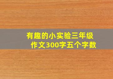 有趣的小实验三年级作文300字五个字数